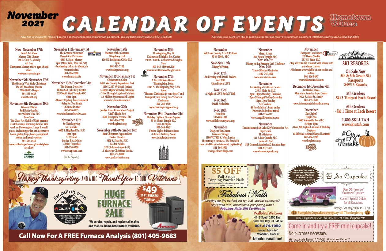 November 2021 Calendar of Events